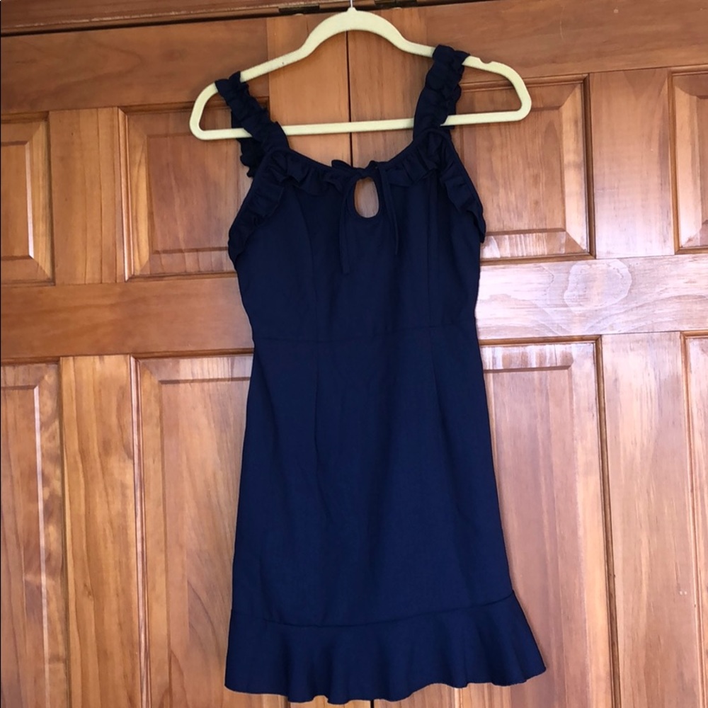 Blue ruffle summer dress small NWOT